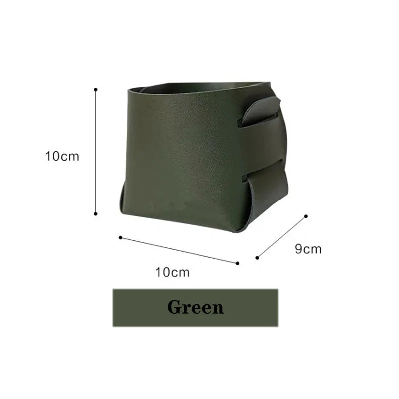 Storage Box Creative PU Leather Desktop Decorate Jewelry Keys Display Tray Makeup Organizer Container Books Plants Holder Nordic