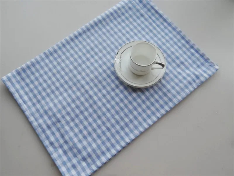 1Pc 30x40cm Classical Plaid Cotton Dinner Table Cloth Napkins Kitchen Placemat Home Party Decoration