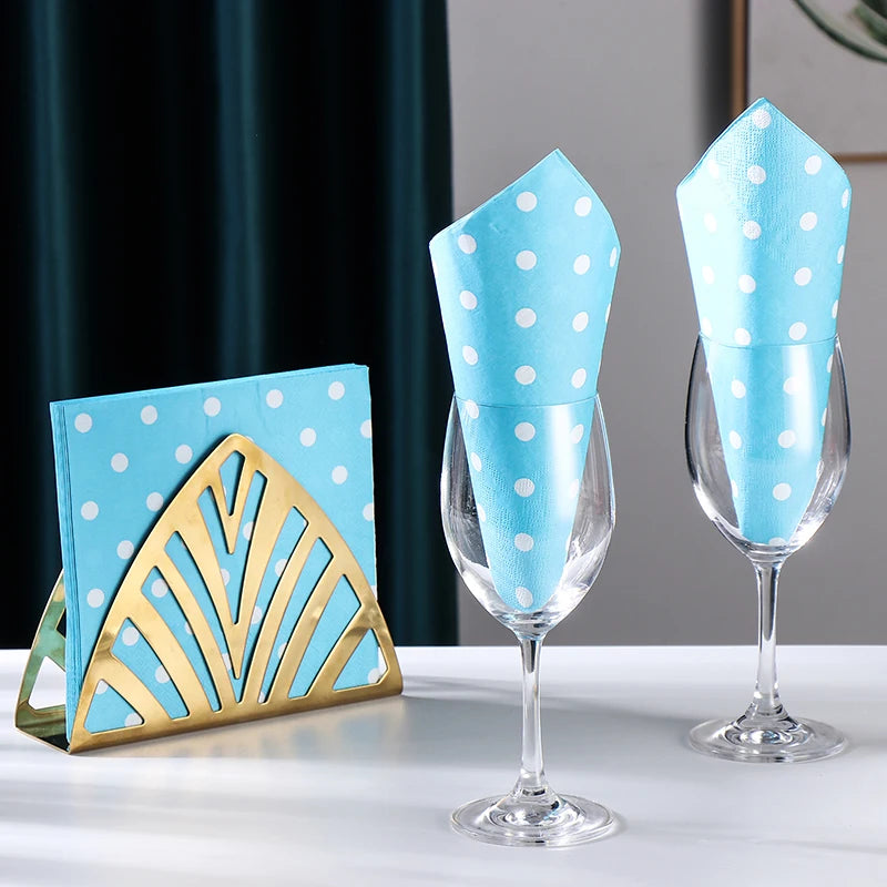 20pcs/Pac 33*33cm 2-Ply Custom Colourful Printed Napkins New Six Colour Polka Dot Folded Napkins All Party Napkins Placemats