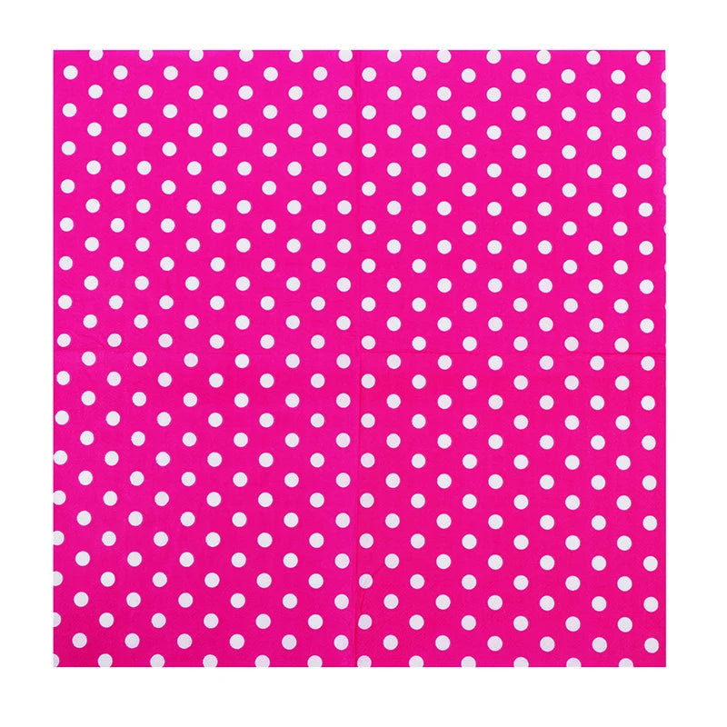 20pcs/Pac 33*33cm 2-Ply Custom Colourful Printed Napkins New Six Colour Polka Dot Folded Napkins All Party Napkins Placemats
