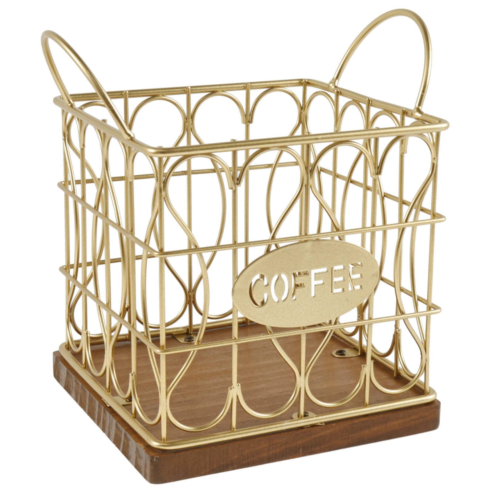 Coffee Pod Holder Iron Coffee Capsule Holder Hollow Coffee Pod Storage Kitchen Countertop Organizer Waterproof Base Baskets