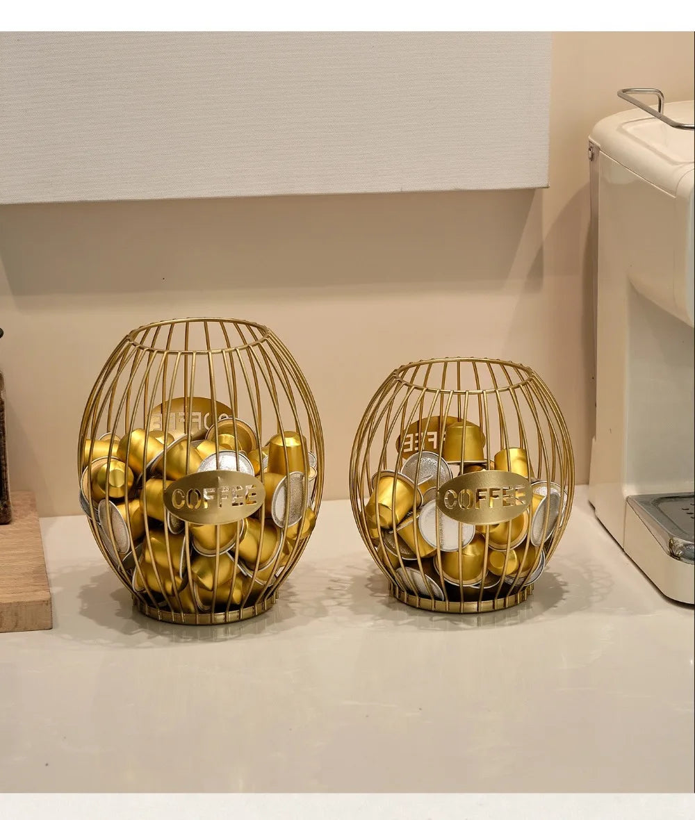 Large Capacity Coffee Pod Holder Storage Cup Coffee Pod Coffee Capsule Holder Home Decoration Coffee Creamer Container Gifts
