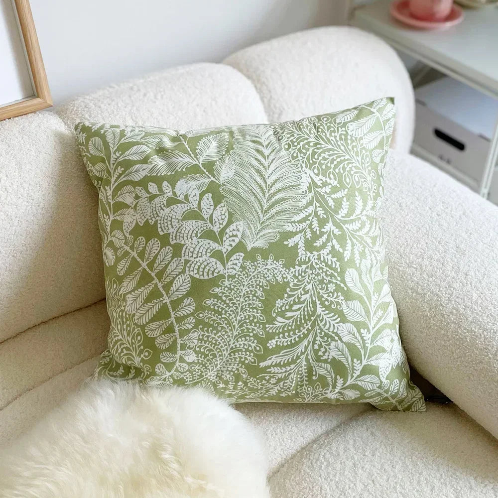 Green Plants Nordic Throw Pillow Case Love Seat Simple Light Luxury Home Bed Headrest Cover Summer Fresh Dining Room Sofa Decor