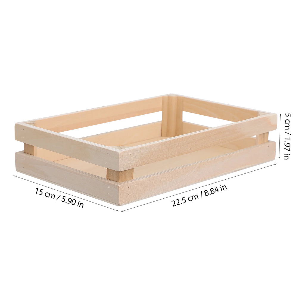 Small Storage Containers Basket Baskets Wooden Organizer Rectangle Office Crates Hamper Rectangle Wooden Storage Basket For Home