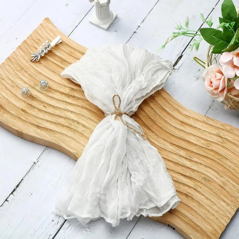 Party Supply Table Decoration Gauze Napkin Reusable Soft Cotton Napkin Thin Vintage Placemats Wedding