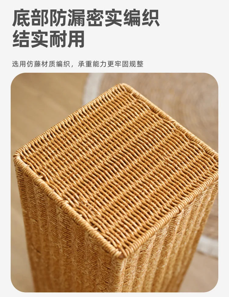 Umbrella Stand with Drip Tray, Small Square Rain Holder, Long Handle Umbrella Organizer, Home Hallway Storage Rack