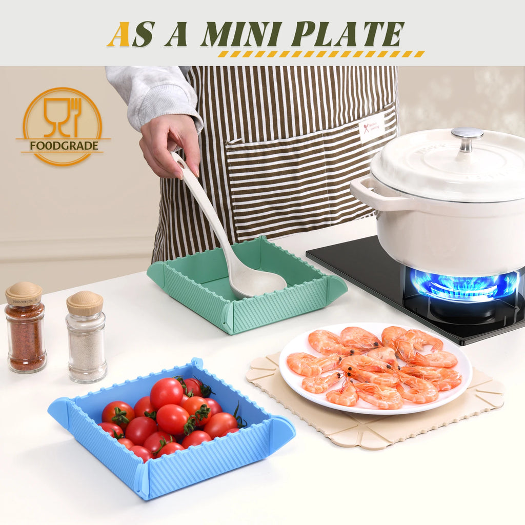Eary Multifunctional Placemats and Coasters Table Mats Home Foldable Storage Box Kitchen Place Mat Food Organizer Heat Resistant