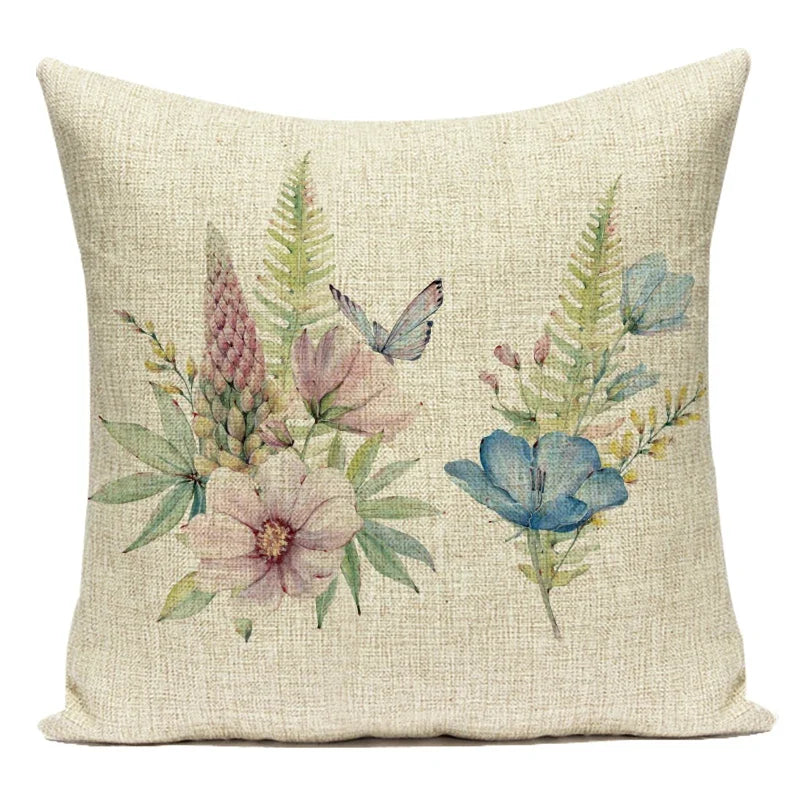 Decorative Throw Pillows Farmhouse Home Decor Tropical Green Plant Leaf Pillow Cover Cushion Cover for Living Room Almofadas
