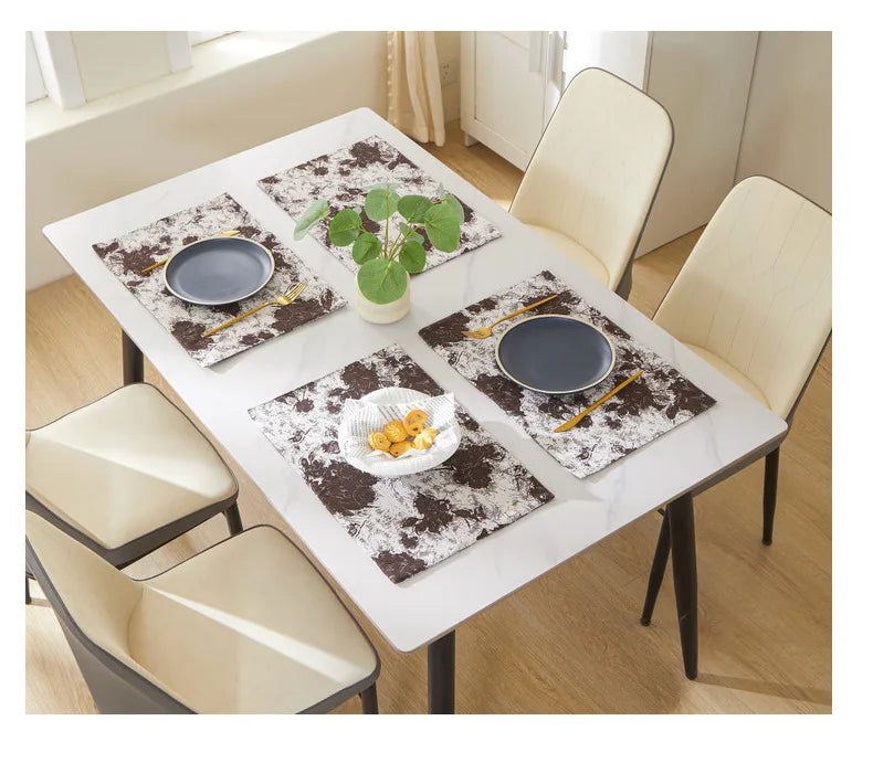 Nordic Jacquard Decoration Placemats Double-Sided Printed Floral Pattern Cutlery Mats Home Decor Dining Table Coffee Table Mats