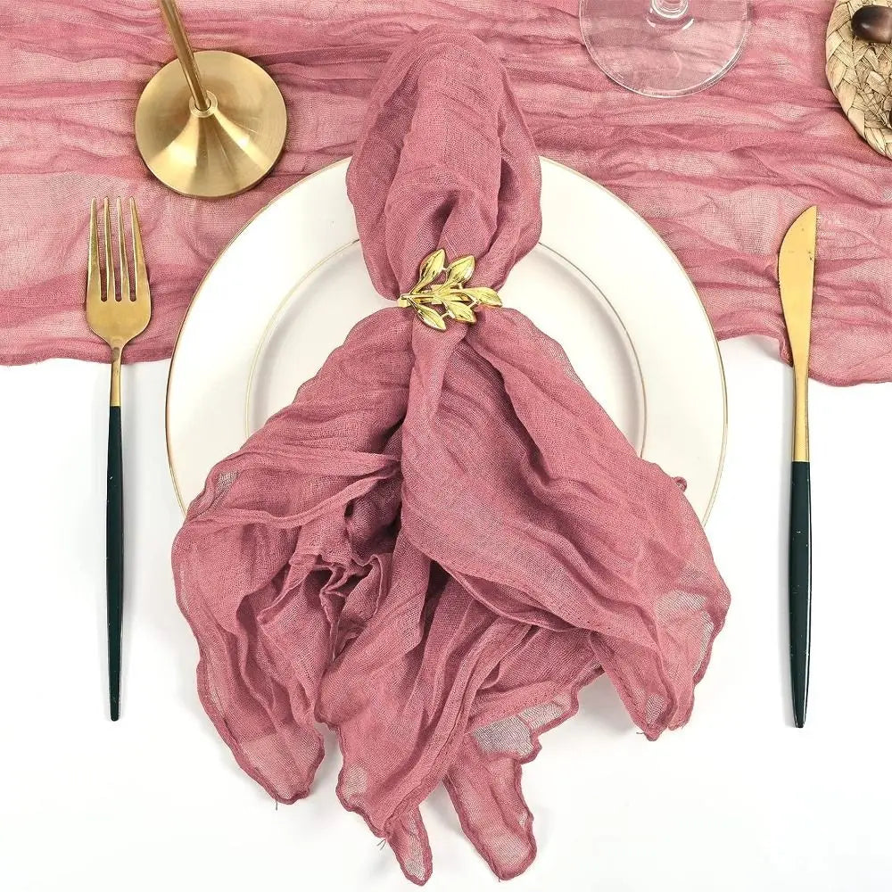 Party Supply Table Decoration Gauze Napkin Reusable Soft Cotton Napkin Thin Vintage Placemats Wedding
