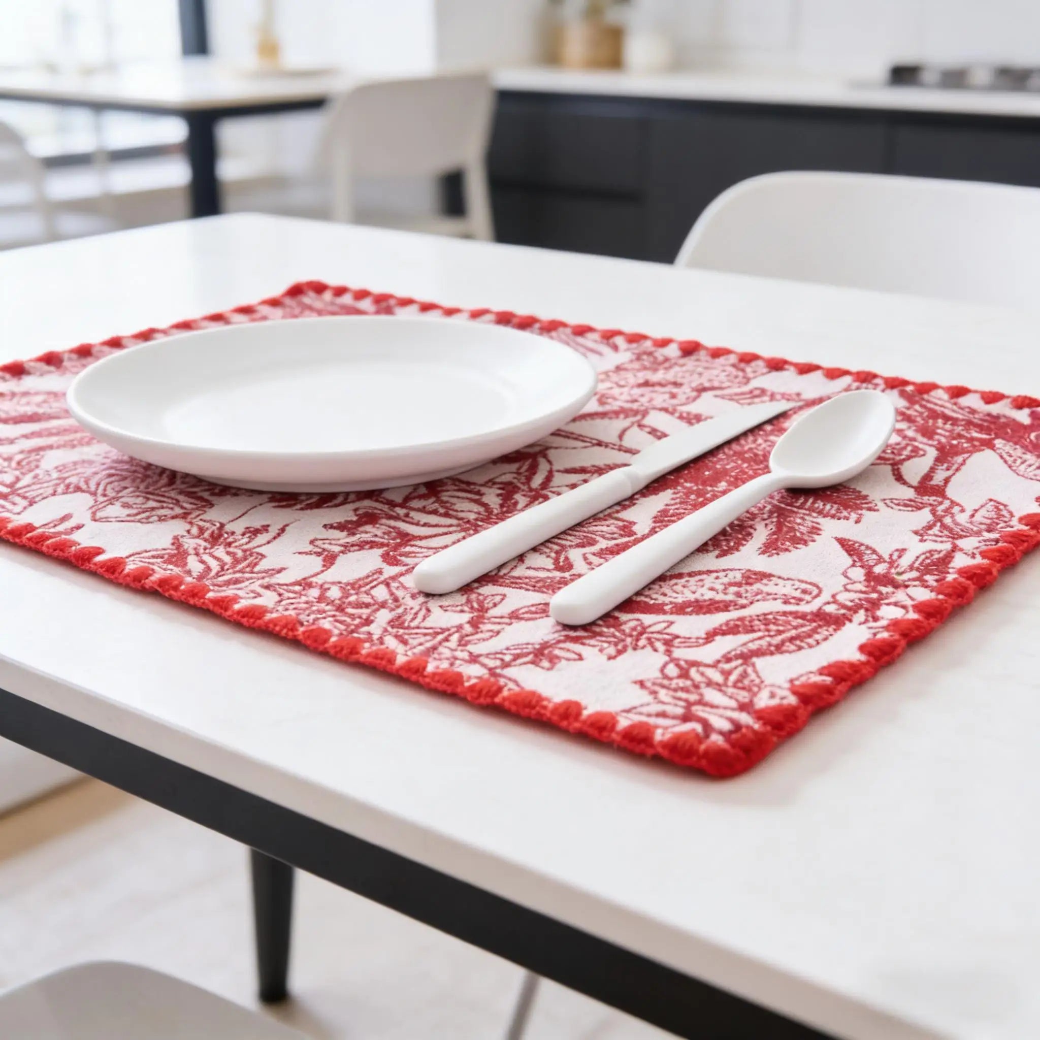 Cotton Linen Placemats Woven Cloth 30x45cm for Dining Table Kitchen Tabletop Place Mats