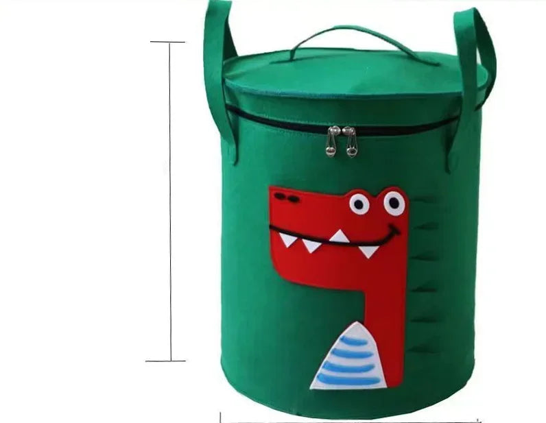 Cartoon Animal Storage Baskets Large Capacity Foldable Toy Organizer Bin with Lid for Kids Room Home Nursery Organization