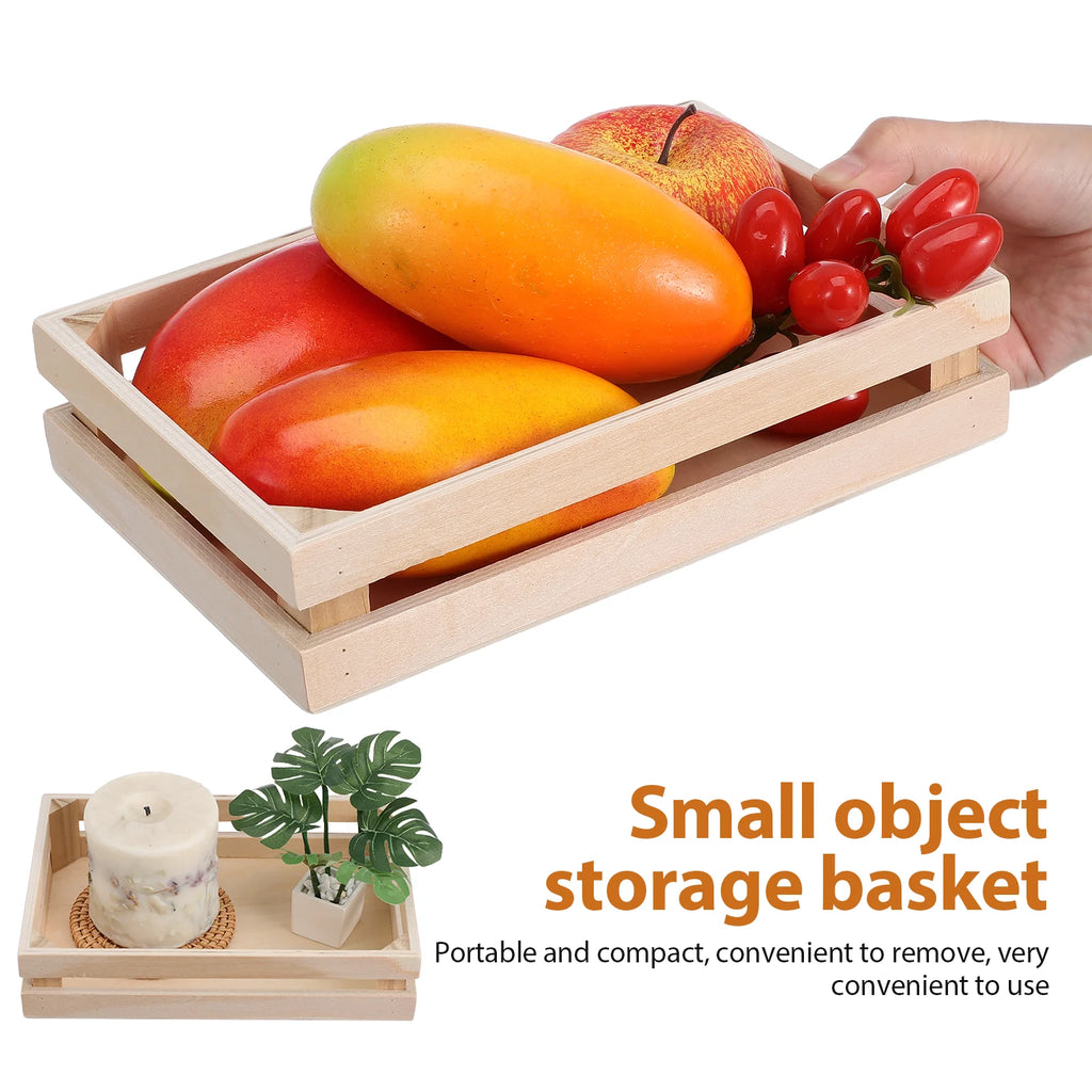 Small Storage Containers Basket Baskets Wooden Organizer Rectangle Office Crates Hamper Rectangle Wooden Storage Basket For Home