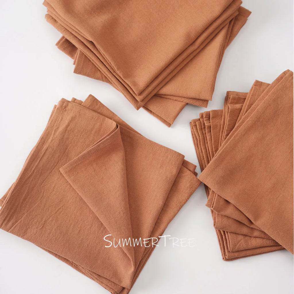 50pcs Plain Cloth Napkins 40x40cm Washable Cotton Table Napkin Place Mats for Wedding Party Home Dining Decoration Wholesale