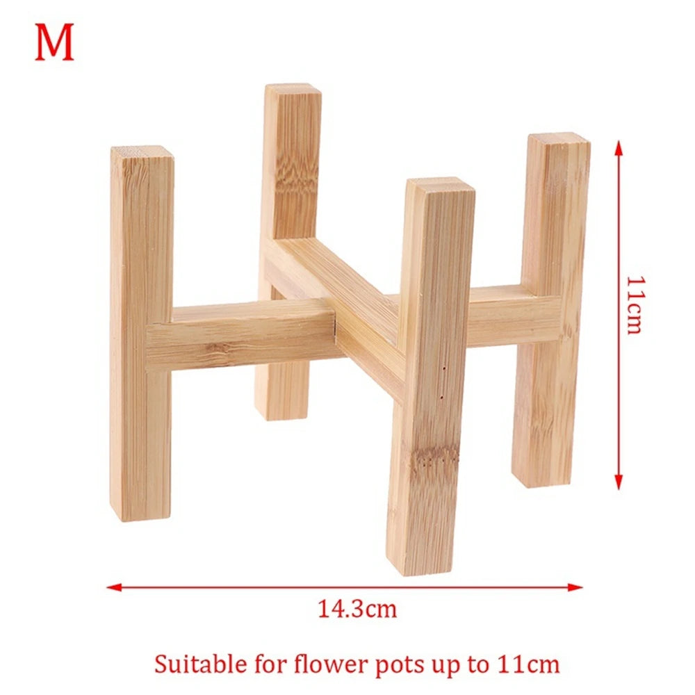 Strong Durable Planter Garden Display Bonsai Holder Plant Stand Shelf Flower Pot Trays Wood Rack