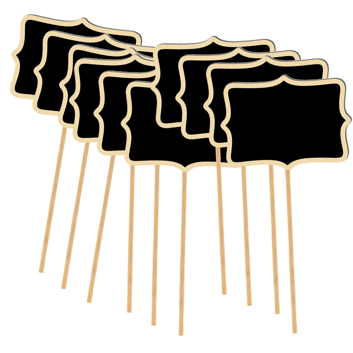 10Pcs Wood Chalkboard Plant Tag, Wooden Stakes Plant Labels Blackboard Garden Tags