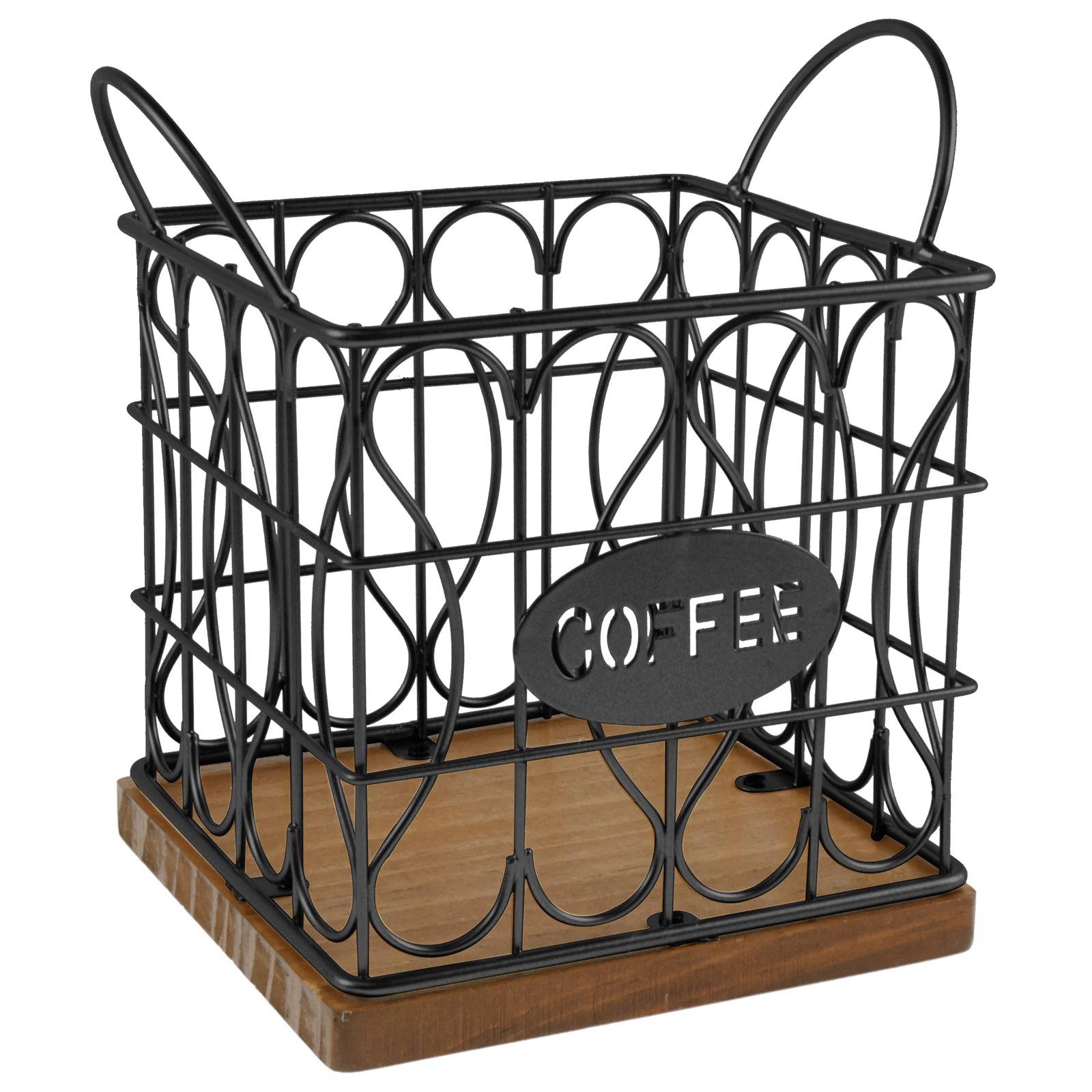 Coffee Pod Holder Iron Coffee Capsule Holder Hollow Coffee Pod Storage Kitchen Countertop Organizer Waterproof Base Baskets