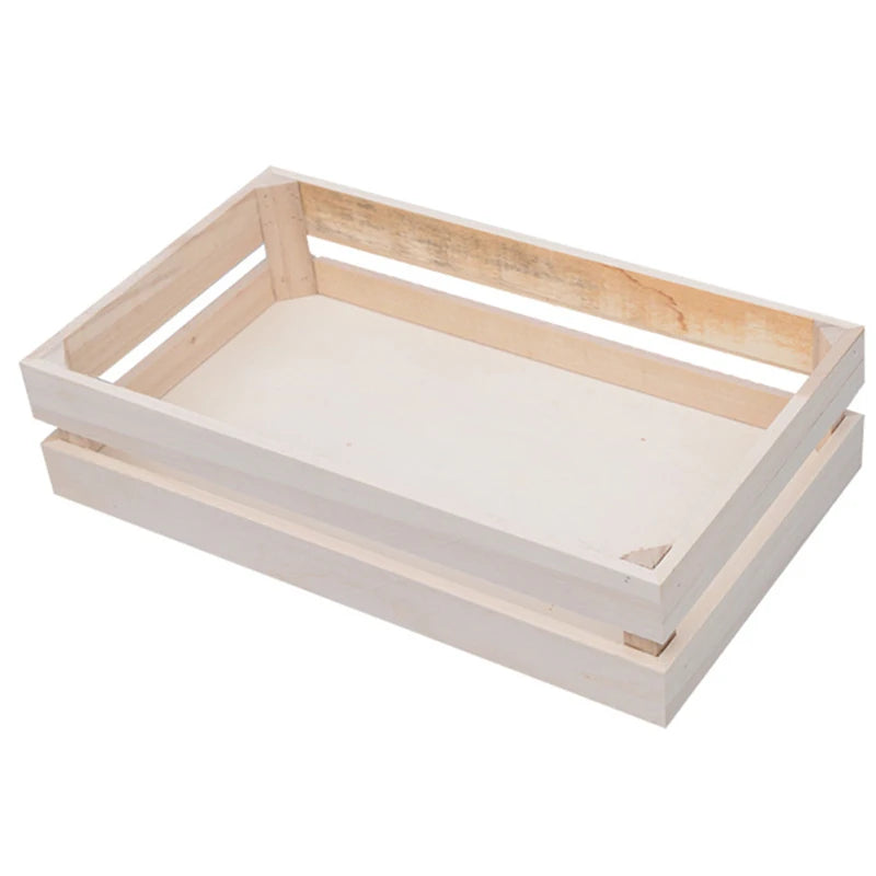 Small Storage Containers Basket Baskets Wooden Organizer Rectangle Office Crates Hamper Rectangle Wooden Storage Basket For Home