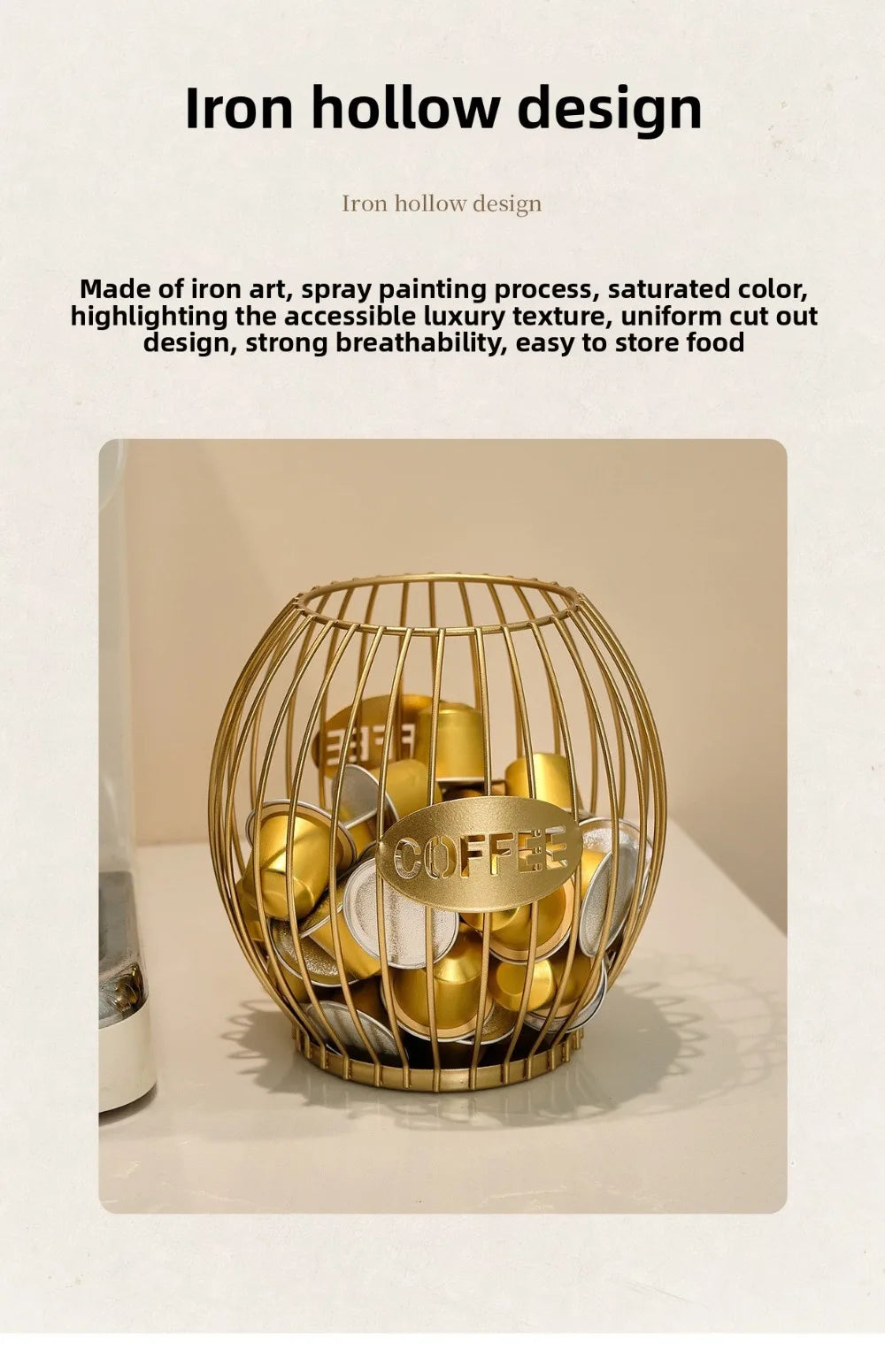 Large Capacity Coffee Pod Holder Storage Cup Coffee Pod Coffee Capsule Holder Home Decoration Coffee Creamer Container Gifts