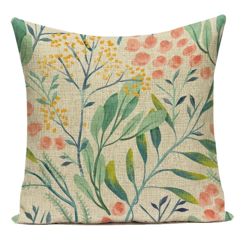 Decorative Throw Pillows Farmhouse Home Decor Tropical Green Plant Leaf Pillow Cover Cushion Cover for Living Room Almofadas