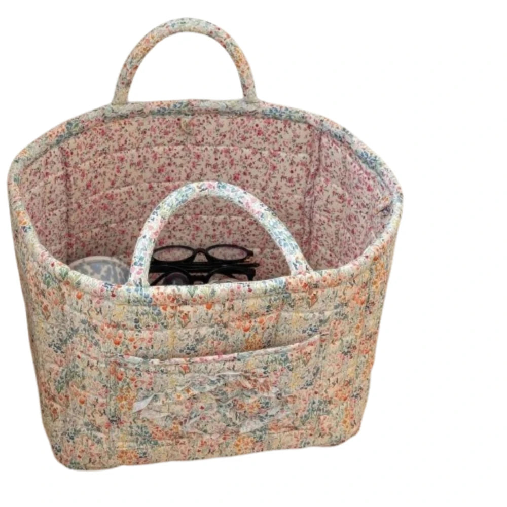 Pastoral Style Fabric Storage Baskets Large Capacity INS Foldable Laundry Hampers Stackable Organizing Frame Storage Bin