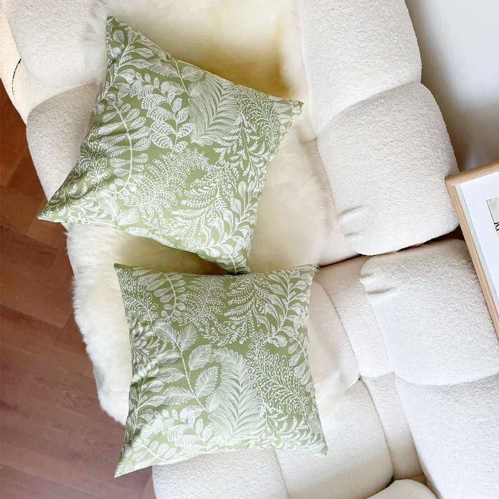 Green Plants Nordic Throw Pillow Case Love Seat Simple Light Luxury Home Bed Headrest Cover Summer Fresh Dining Room Sofa Decor