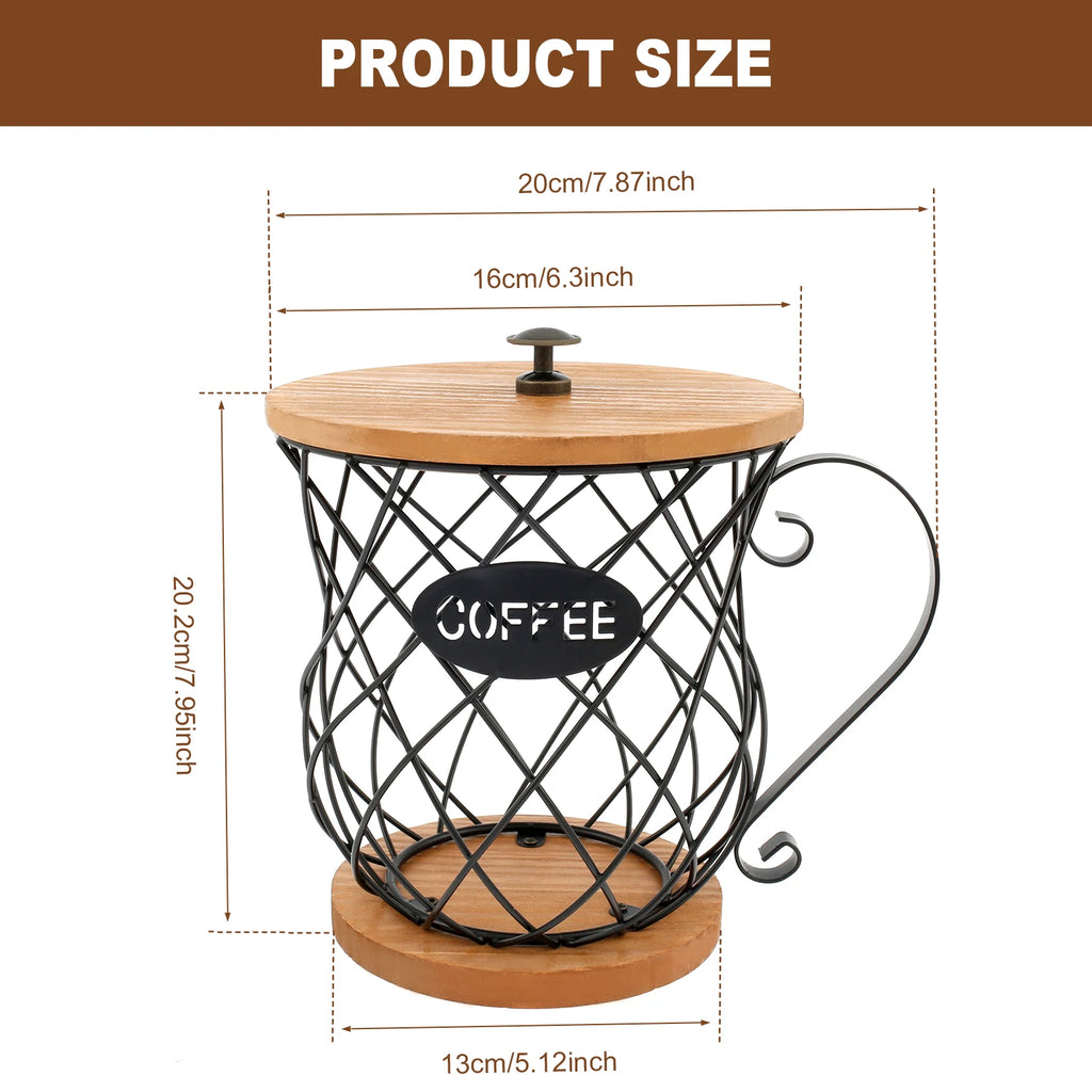 Coffee Pod Holder Iron Coffee Capsule Holder Hollow Coffee Pod Storage Kitchen Countertop Organizer Waterproof Base Baskets