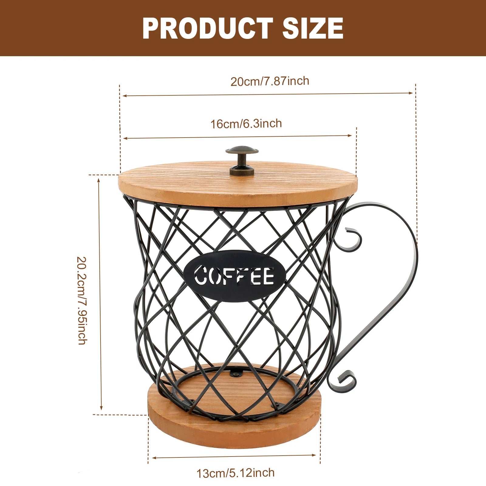 Coffee Pod Holder Iron Coffee Capsule Holder Hollow Coffee Pod Storage Kitchen Countertop Organizer Waterproof Base Baskets