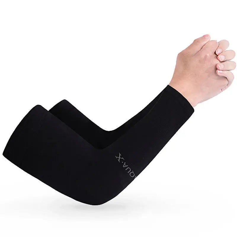 UV Solar Arm Sleeves Woman Men Cycling Fingerless Gloves Cool Muff Summer Ice Silk Elastic Arm Cover Driving Anti-Sunburn Sleeve