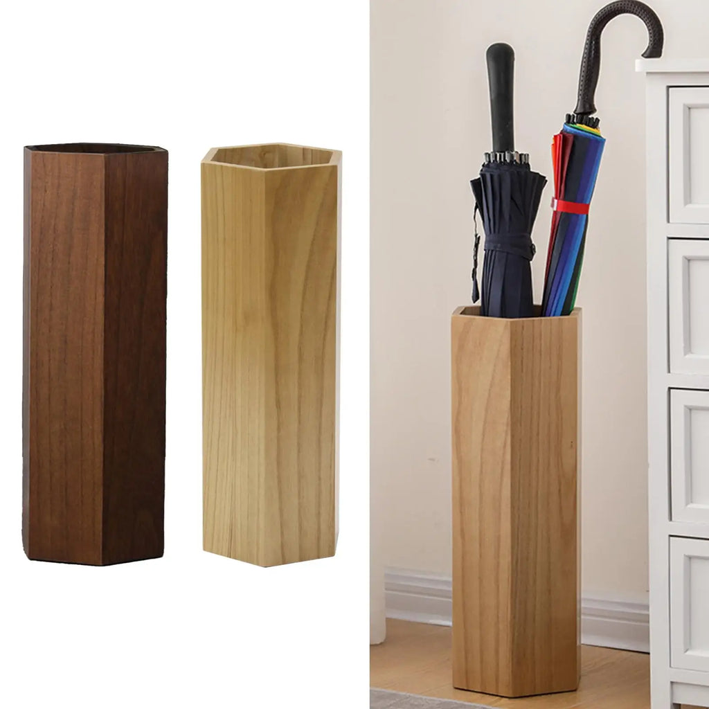 Wooden Umbrella Holder Umbrella Storage Bucket Multifunction Umbrella Organizer Umbrella Rack Household for Hotel Supermarket