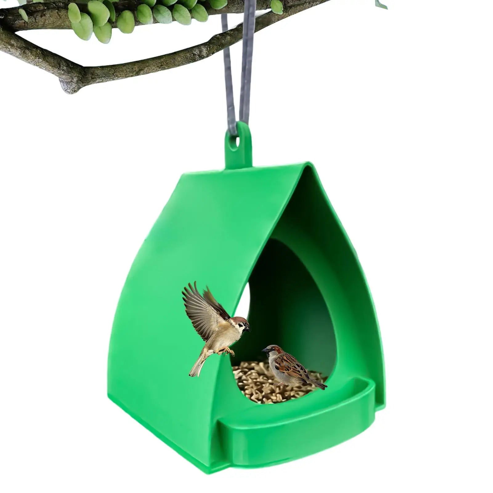 Bird Feeders for Outdoors Open Design Hanger with Top Hook Hut Shape Hangable Mounted Small Hummingbird Feeder for Outside
