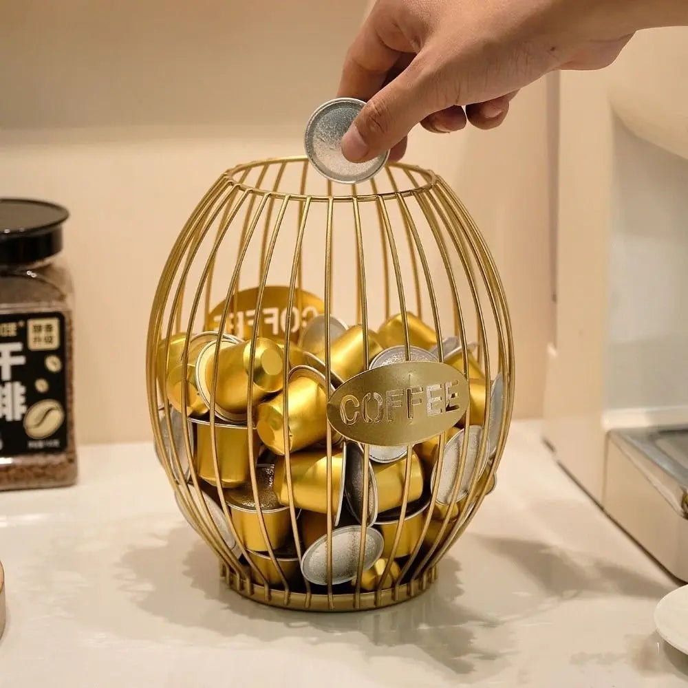 Large Capacity Coffee Pod Holder Storage Cup Coffee Pod Coffee Capsule Holder Home Decoration Coffee Creamer Container Gifts