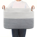 Laundry Basket, Woven Storage Baskets for Organizing, Cube Cotton rope baskets for shelves, Magazine & Newspaper Baskets
