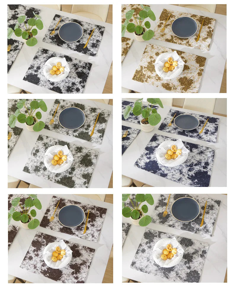 Nordic Jacquard Decoration Placemats Double-Sided Printed Floral Pattern Cutlery Mats Home Decor Dining Table Coffee Table Mats