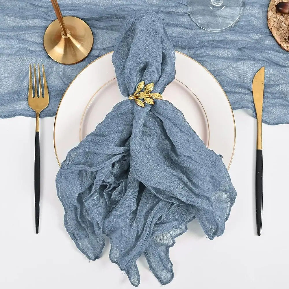 Party Supply Table Decoration Gauze Napkin Reusable Soft Cotton Napkin Thin Vintage Placemats Wedding