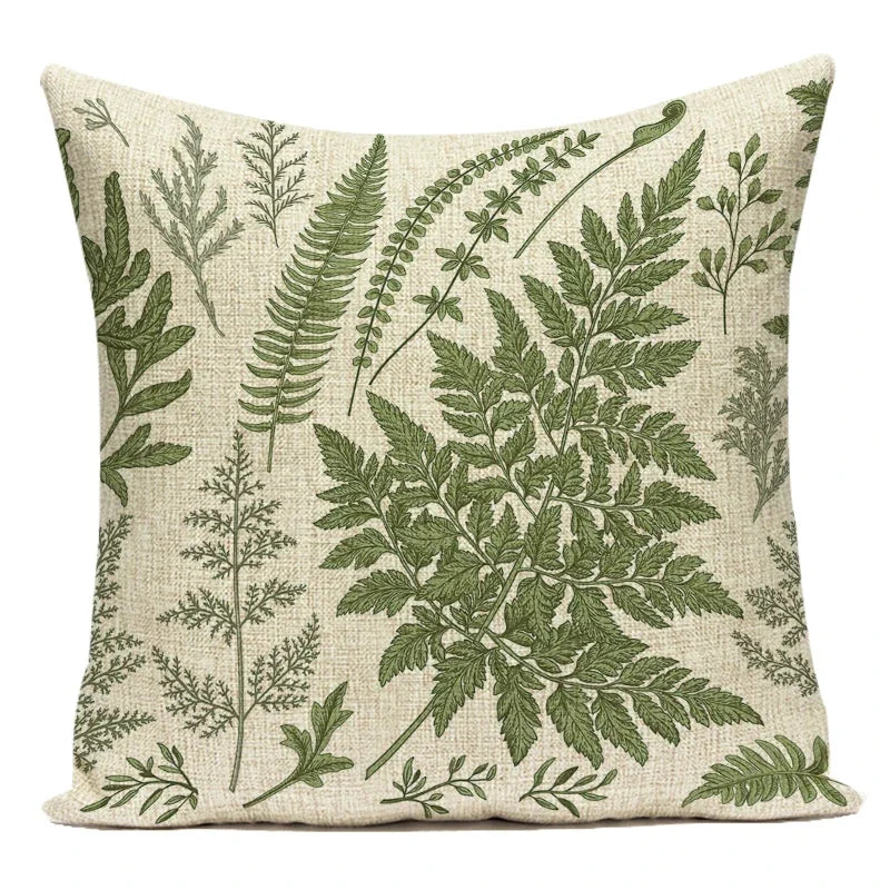 Decorative Throw Pillows Farmhouse Home Decor Tropical Green Plant Leaf Pillow Cover Cushion Cover for Living Room Almofadas