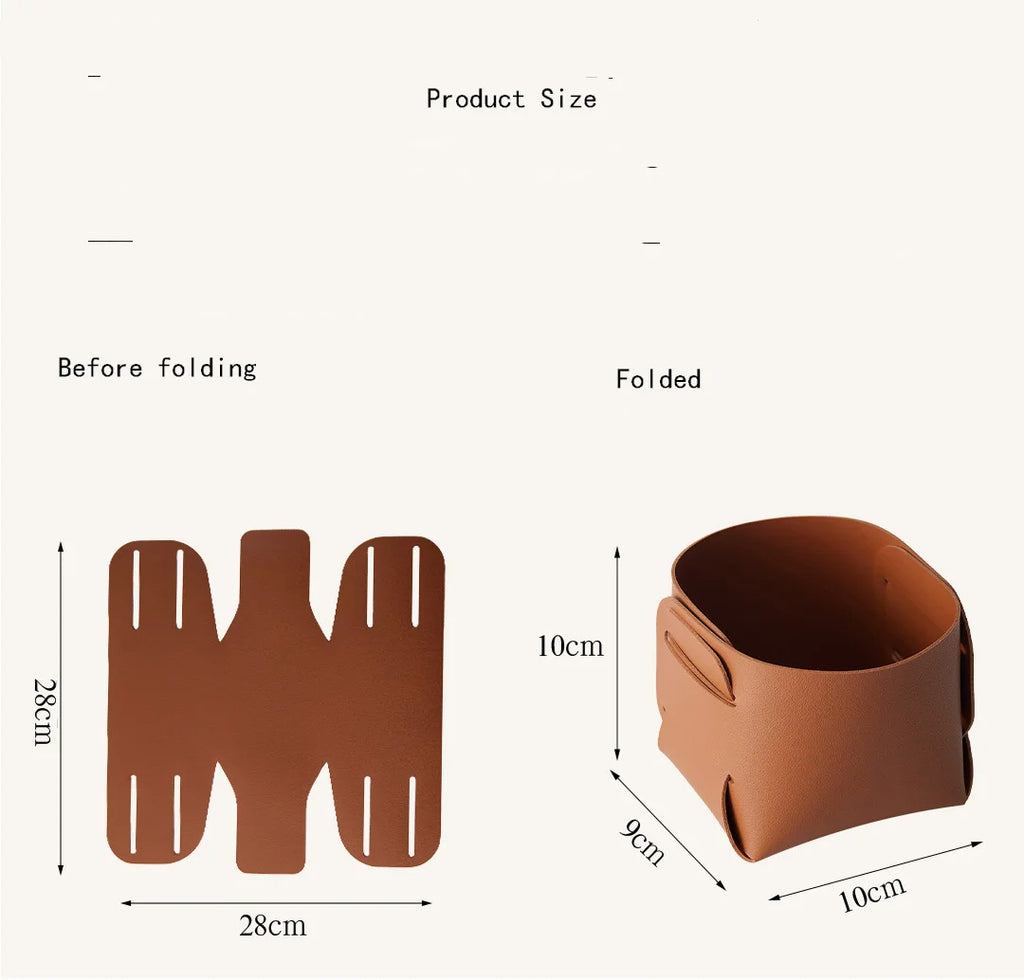 Storage Box Creative PU Leather Desktop Decorate Jewelry Keys Display Tray Makeup Organizer Container Books Plants Holder Nordic