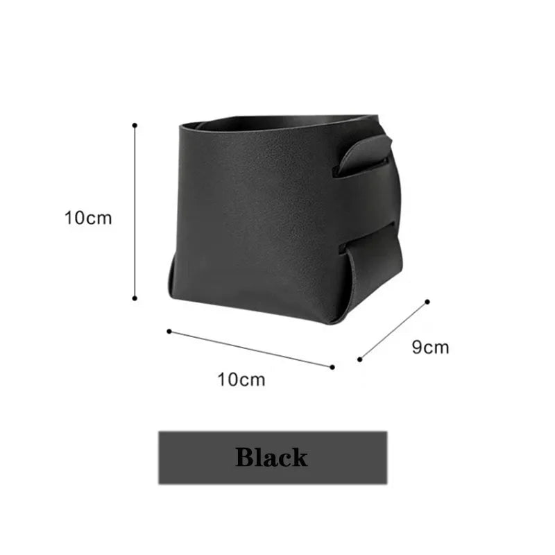Storage Box Creative PU Leather Desktop Decorate Jewelry Keys Display Tray Makeup Organizer Container Books Plants Holder Nordic