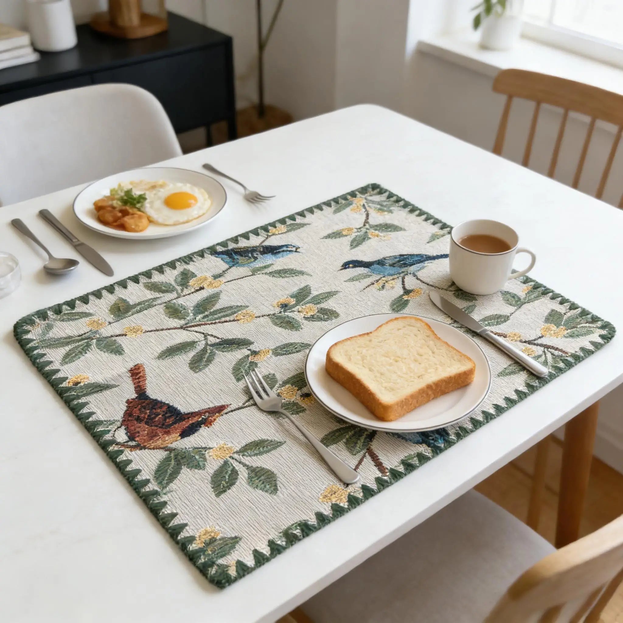 Cotton Linen Placemats Woven Cloth 30x45cm for Dining Table Kitchen Tabletop Place Mats