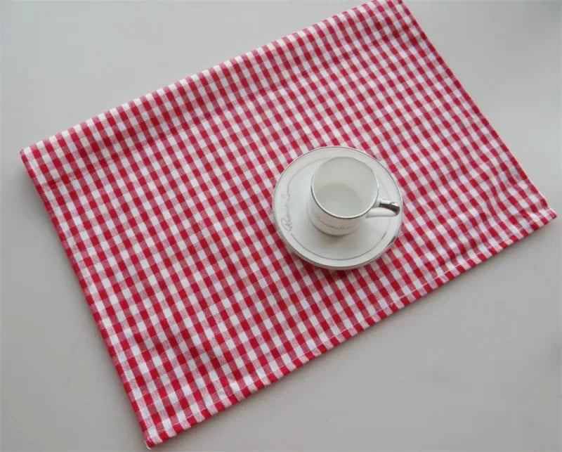 1Pc 30x40cm Classical Plaid Cotton Dinner Table Cloth Napkins Kitchen Placemat Home Party Decoration