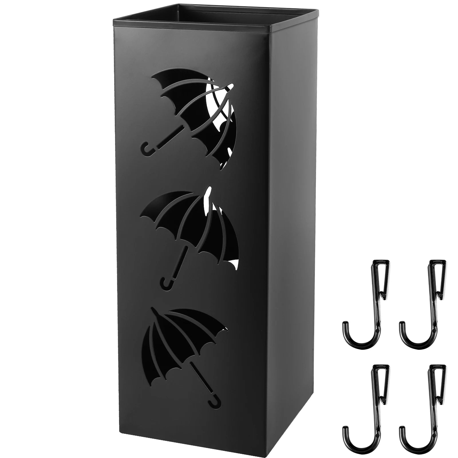 New Umbrella Holder Metal Hollow Out Stand Storage Bucket Freestanding Round Bin Waterproof Walking Sticks Rack