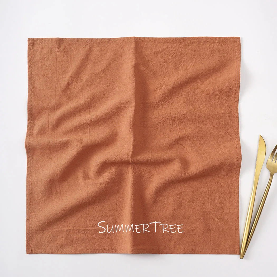 50pcs Plain Cloth Napkins 40x40cm Washable Cotton Table Napkin Place Mats for Wedding Party Home Dining Decoration Wholesale
