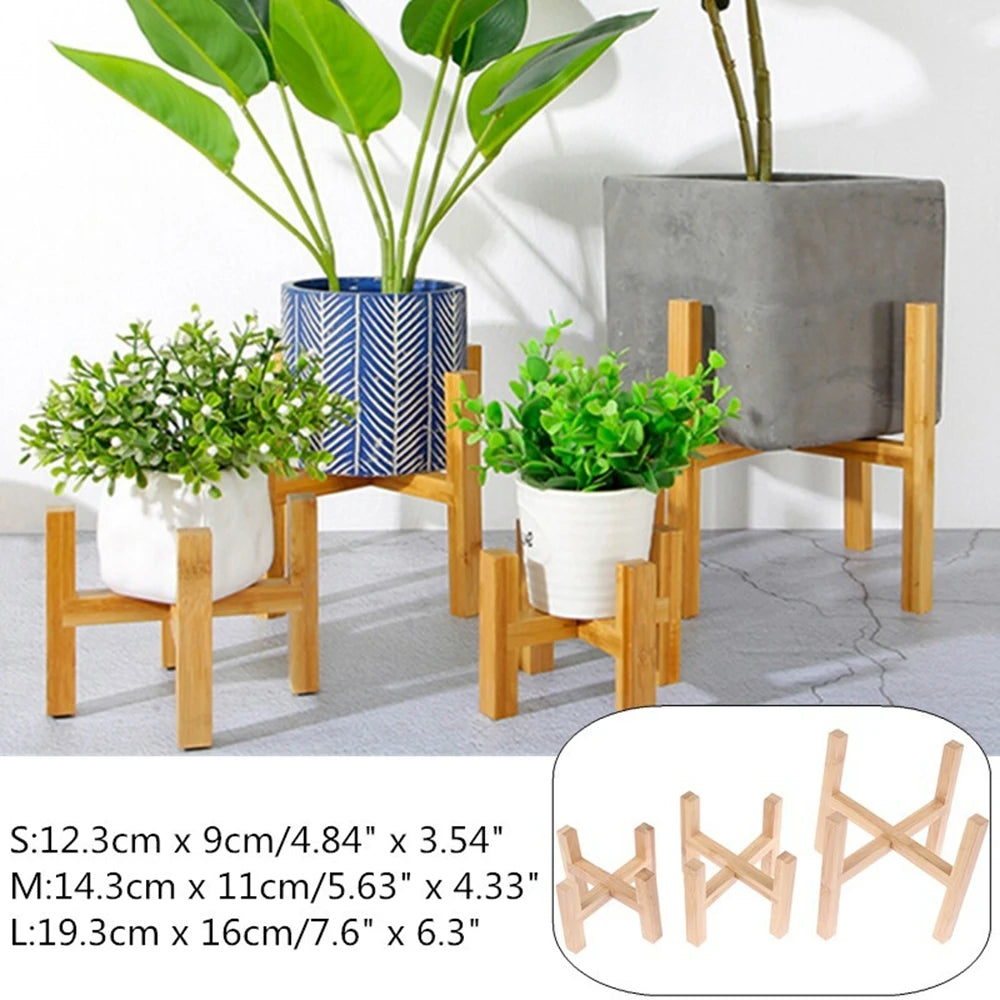 Strong Durable Planter Garden Display Bonsai Holder Plant Stand Shelf Flower Pot Trays Wood Rack
