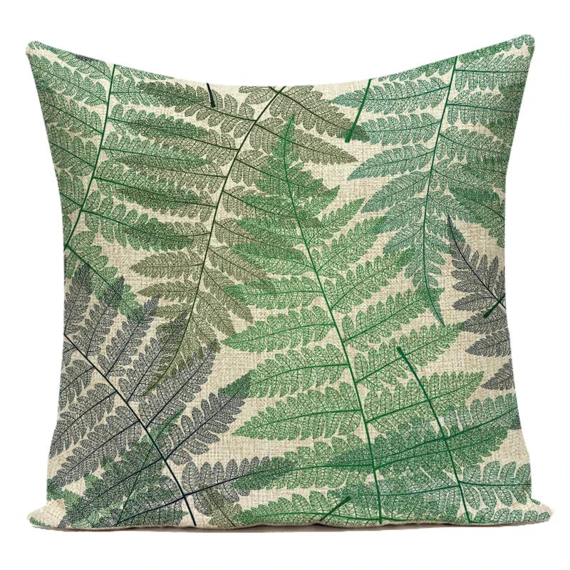 Decorative Throw Pillows Farmhouse Home Decor Tropical Green Plant Leaf Pillow Cover Cushion Cover for Living Room Almofadas