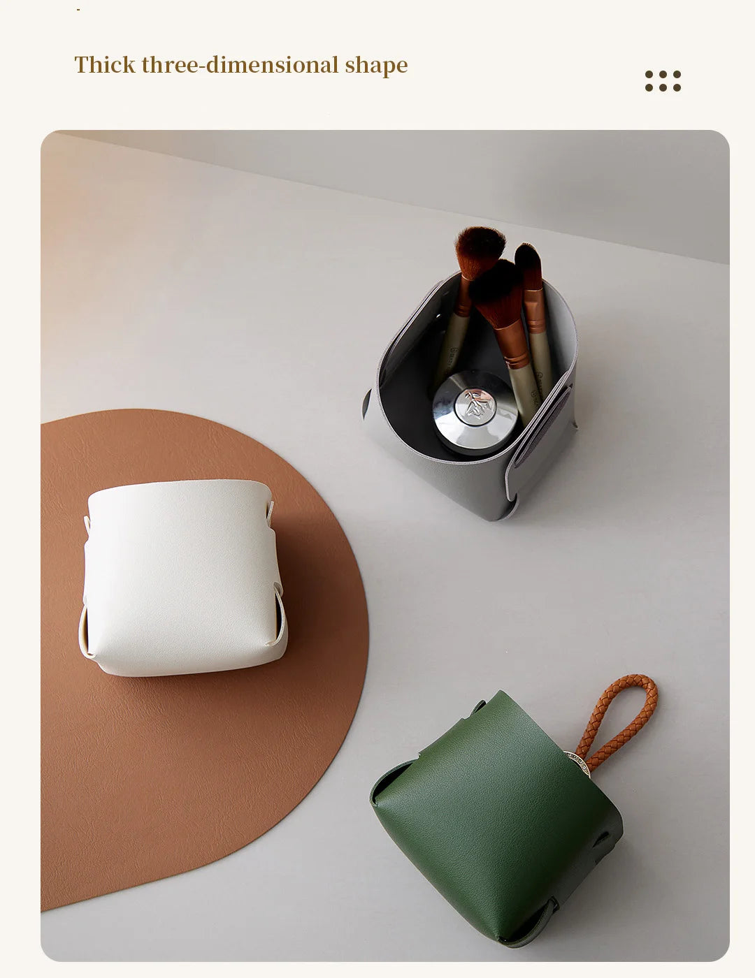 Storage Box Creative PU Leather Desktop Decorate Jewelry Keys Display Tray Makeup Organizer Container Books Plants Holder Nordic