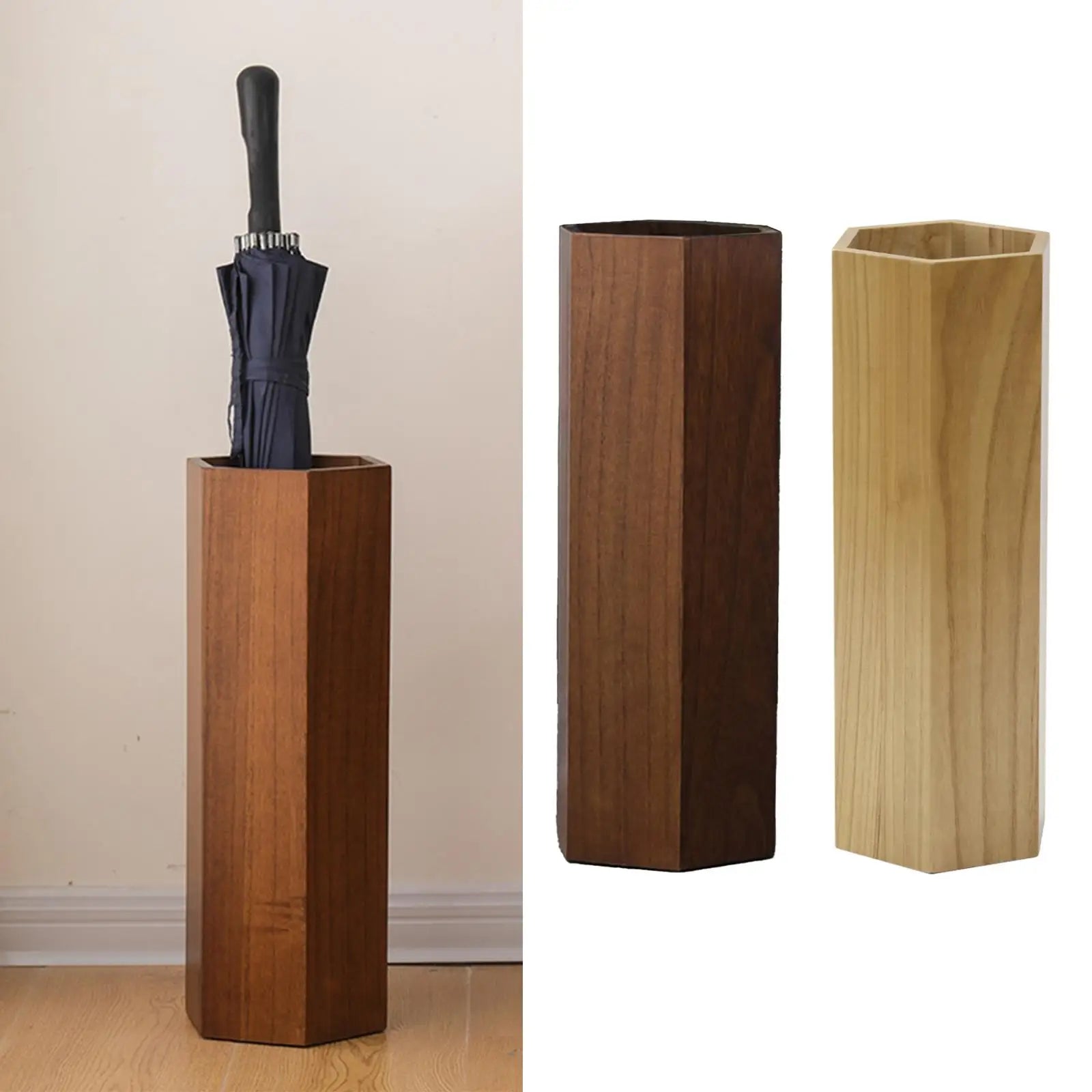 Wooden Umbrella Holder Umbrella Storage Bucket Multifunction Umbrella Organizer Umbrella Rack Household for Hotel Supermarket