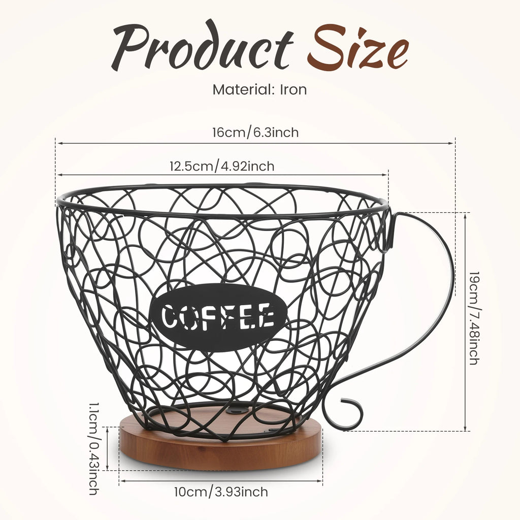 Coffee Pod Holder Iron Coffee Capsule Holder Hollow Coffee Pod Storage Kitchen Countertop Organizer Waterproof Base Baskets