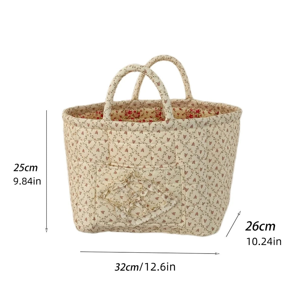 Pastoral Style Fabric Storage Baskets Large Capacity INS Foldable Laundry Hampers Stackable Organizing Frame Storage Bin