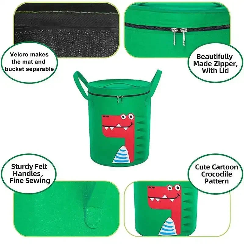 Cartoon Animal Storage Baskets Large Capacity Foldable Toy Organizer Bin with Lid for Kids Room Home Nursery Organization
