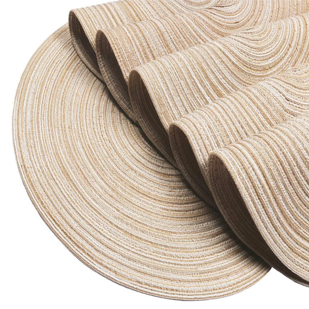 Round Braided Placemat Set of 6 Washable Round Placemats for Kitchen Table Round Table Mats for Party BBQ Christmas Everyday Use